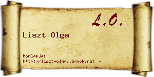 Liszt Olga névjegykártya